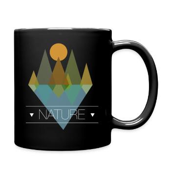 Arbres au bord du lac - Mug uni - noir - Droite