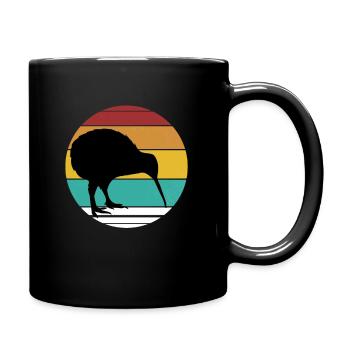 Kiwi Vogel Neuseeland Lustig - Tasse einfarbig - Schwarz - Rechts