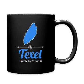 Texel Niederlande Holland Insel Koordinaten - Tasse einfarbig - Schwarz - Rechts