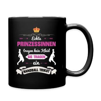 Handball Mädchen Prinzessin Trikot Geschenk - Tasse einfarbig - Schwarz - Rechts