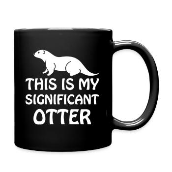 Mein Otter - Tasse einfarbig - Schwarz - Rechts
