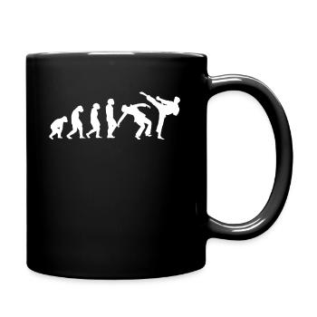 Evolution Taekwondo Karate Aikido Kickboxen - Tasse einfarbig - Schwarz - Rechts