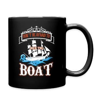 Bateau disant peur des vagues - Mug uni - noir - Droite
