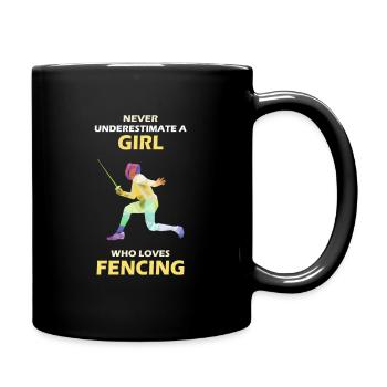 Fechten lustiges Zaun-Sportgeschenk für Fechter - Tasse einfarbig - Schwarz - Rechts