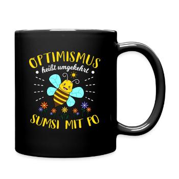 Optimismus Sumsi Mit Po Bienen Imker Lustiges Spaß - Tasse einfarbig - Schwarz - Rechts