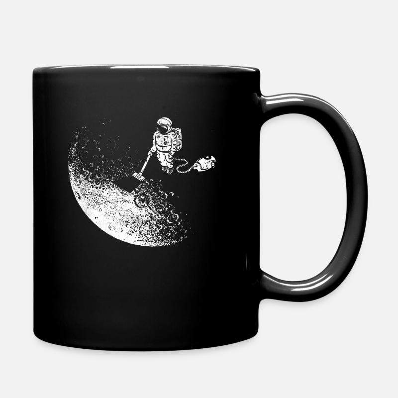 Astronaut with vacuum cleaner - Moon & Space - Full Colour Mug - black