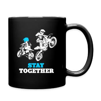 Équipe de motocross père fils sport - Mug uni - noir - Droite