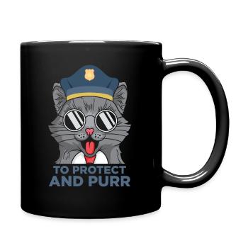 Funny cop cat detective police - Full Colour Mug - black - Right