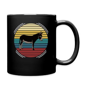 Retro donkey horse - Full Colour Mug - black - Right