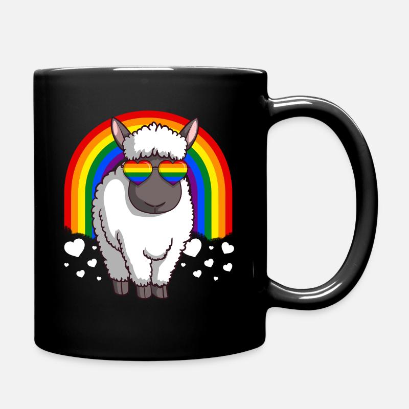 LGBT Schaf Homosexuell Stolz Regenbogen - Tasse einfarbig - Schwarz