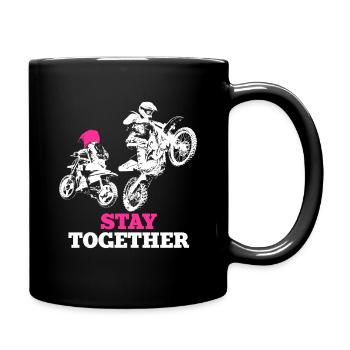 Équipe de motocross père fille sport - Mug uni - noir - Droite