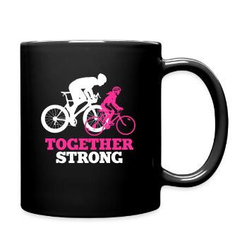 Équipe cycliste sportive père fille - Mug uni - noir - Droite