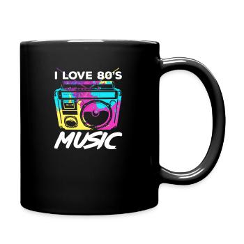 I Love 80s Music Boombox Retro - Full Colour Mug - black - Right
