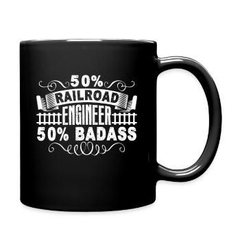Eisenbahningenieur Badass Eisenbahningenieur - Tasse einfarbig - Schwarz - Rechts