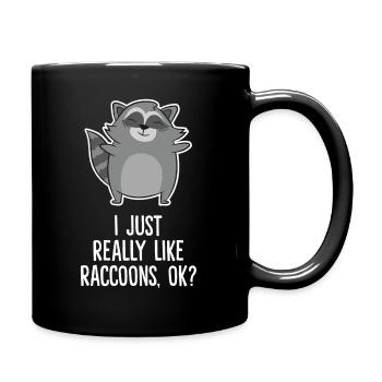 J’aime juste les ratons laveurs drôles de raton laveur - Mug uni - noir - Droite