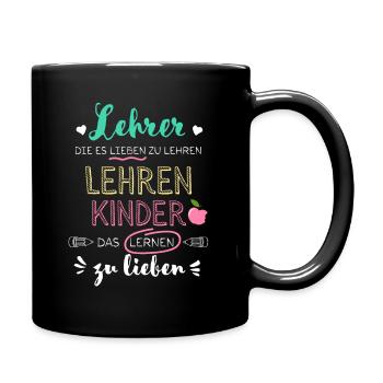 Lehrer Geschenk Grundschullehrerin Klasse Danke - Tasse einfarbig - Schwarz - Rechts