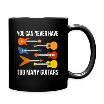 Jamais trop de guitares électriques Funny Guitarist Mus - Mug uni - noir - Droite