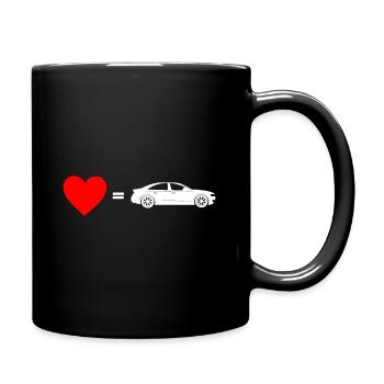 Coeur d'amour automatique - Mug uni - noir - Droite