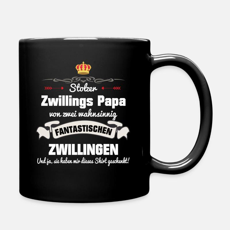 Zwillings Papa Vatertag Zwillingspapa Geschenk - Tasse einfarbig - Schwarz