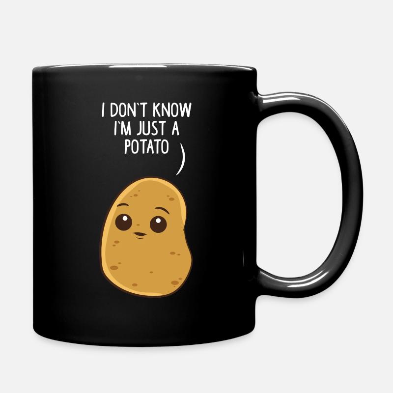 Ich Bin Nur Eine Kartoffel Ich Weiß Nicht - Tasse einfarbig - Schwarz