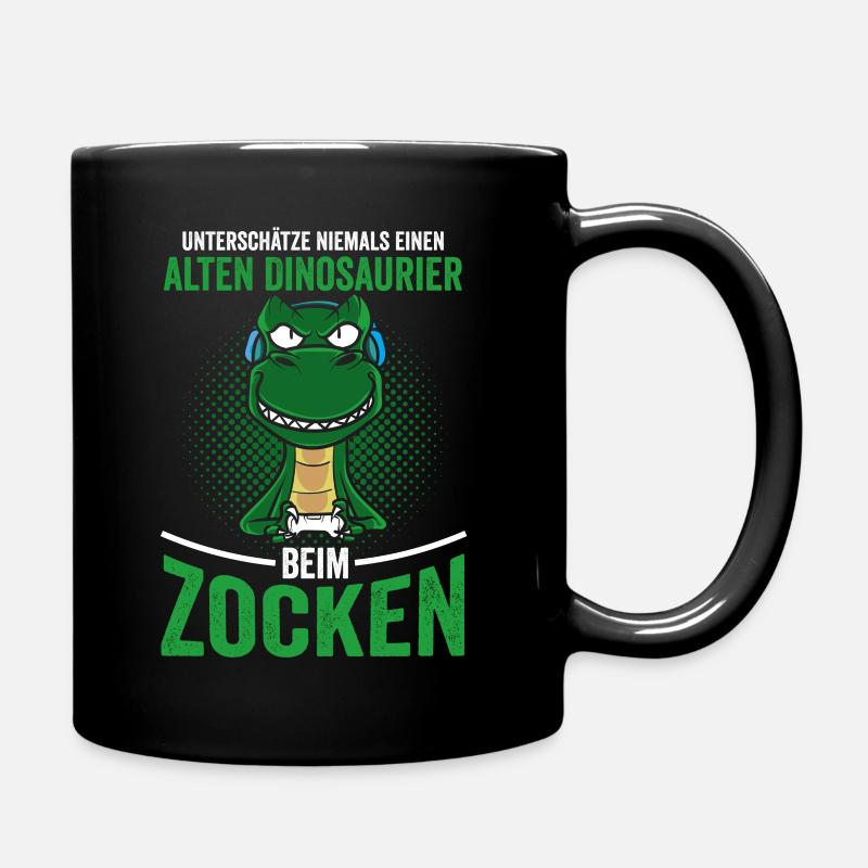 Zocker Opa Papa Dinosaurier gamer - Tasse einfarbig - Schwarz