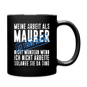 Maurer Maurer Geschenkidee Geschenk Maurer - Tasse einfarbig - Schwarz - Rechts