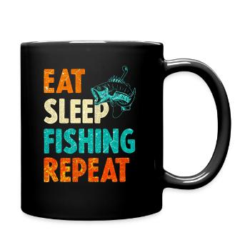 Fishing angler - Full Colour Mug - black - Right
