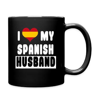 I love my spanish husband spanish - Full Colour Mug - black - Right
