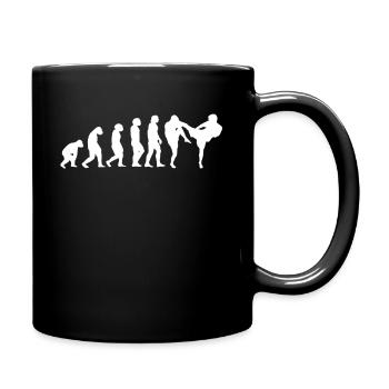 EVOLUTION Kickboxen Kickboxer Kampfsport Boxer - Tasse einfarbig - Schwarz - Rechts