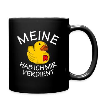 Rente Ente Verdient Ruhestand Pension Rentner & Re - Tasse einfarbig - Schwarz - Rechts