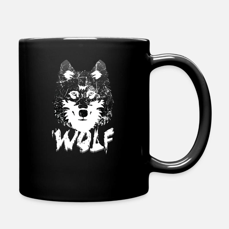 Wolf - Tasse einfarbig - Schwarz