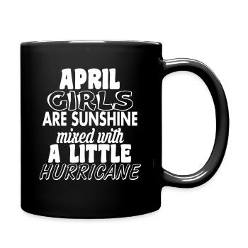 im April geboren / Geburtstag April - Tasse einfarbig - Schwarz - Rechts