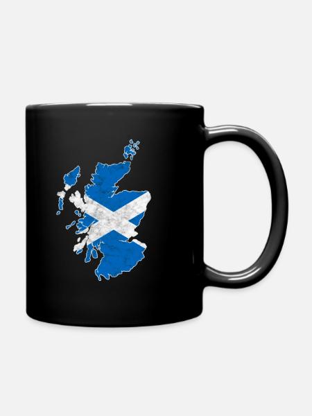 Scotland map Scottish flag Scotland - Full Colour Mug - black