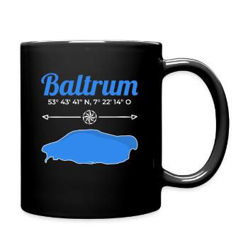 Baltrum Koordinaten Nordsee Insel Urlaub Reise - Tasse einfarbig - Schwarz - Rechts