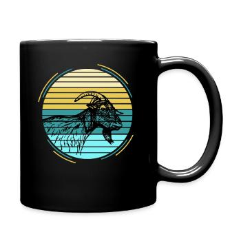 Ziege - Tasse einfarbig - Schwarz - Rechts