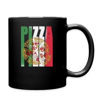 Pizza rétro italie drapeau fast food pizzeria - Mug uni - noir - Droite