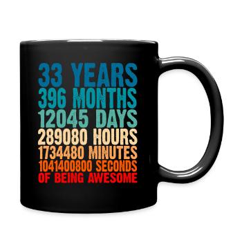 33 years of being awesome 33 birthday gift 3rd - Full Colour Mug - black - Right