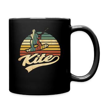 Vintage Kitesurfing Design - Tasse einfarbig - Schwarz - Rechts