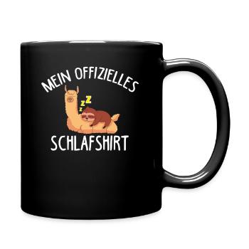 Offizielles Schlafshirt - Tasse einfarbig - Schwarz - Rechts