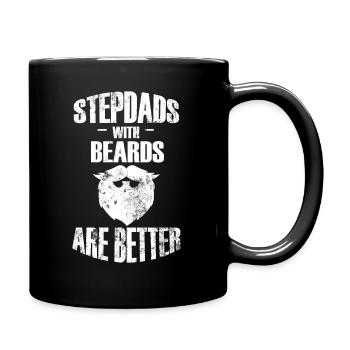 Stiefväter mit Bärten sind besser - Vatertag - Tasse einfarbig - Schwarz - Rechts