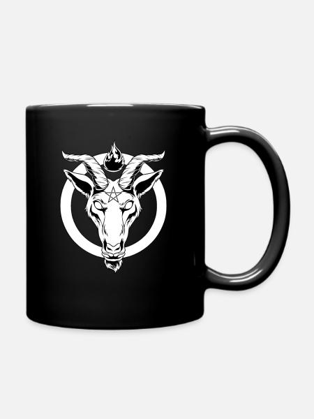 Baphomet Ziege mit Pentagramsymbol - Tasse einfarbig - Schwarz