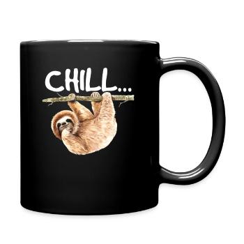 Faultier Faul Faul sein Geschenk - Tasse einfarbig - Schwarz - Rechts