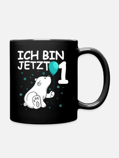 Ich bin 1 Jahr Geburtstags Eisbär 1. Geburtstag - Tasse einfarbig - Schwarz