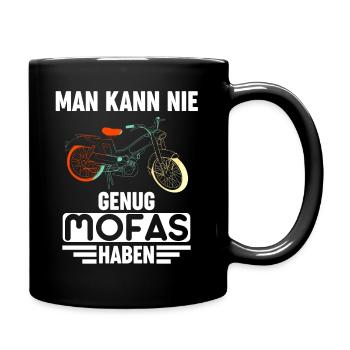 Mofa Mofas Moped DDR Hercules Geschenkidee - Tasse einfarbig - Schwarz - Rechts
