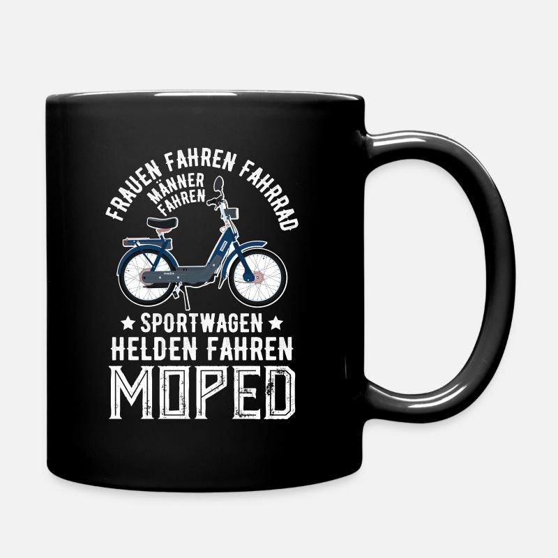 Moped Mofa Simson DDR Roller Biker Geschenkidee - Tasse einfarbig - Schwarz