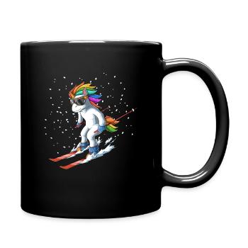Licorne à ski - licorne de ski drôle - Mug uni - noir - Droite