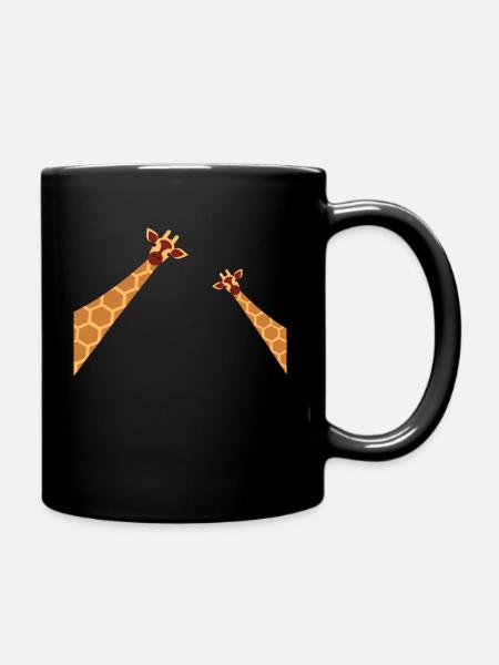 giraffe - Full Colour Mug - black