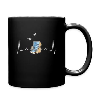 Chaise de plage Heartbeat Beach Mer Baltique Mer du Nord - Mug uni - noir - Droite