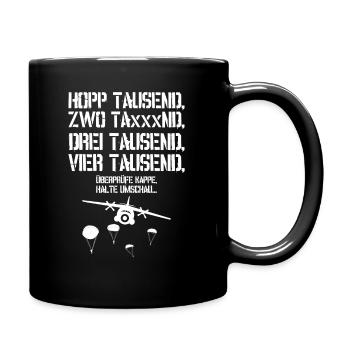 Fallschirmjäger Hopp 1000 Airborne Bundeswehr - Tasse einfarbig - Schwarz - Rechts