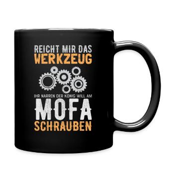 Mofa Werkzeug Spruch - Moped Simson Geschenkidee - Tasse einfarbig - Schwarz - Rechts